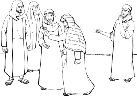 Peter Denies Jesus The Third Time Coloring Page